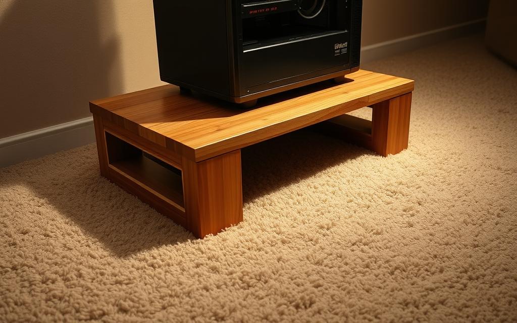 DIY platform for elevating PC on carpet